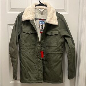 Hang Ten Olive Sherpa Collar Jacket